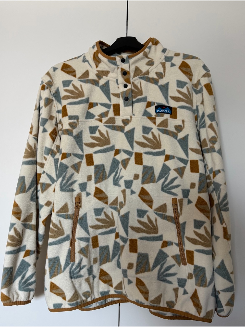 Kavu Men’s Cream Geometric Fleece Zip Pullover